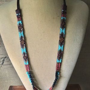 Sundance inspired beaded long necklace